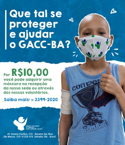 Máscara de proteção do GACC-BA: compre e ajude a nossa causa